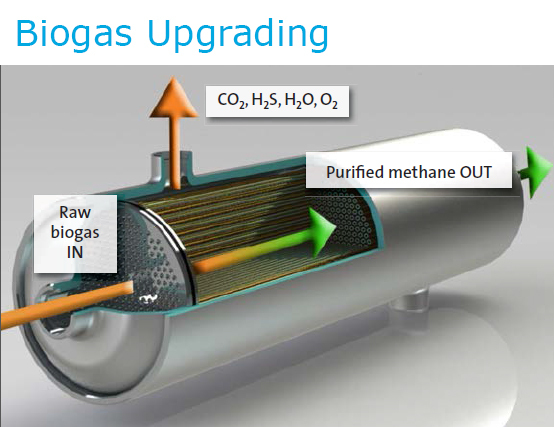 Membrane technology is one commercial option for upgrading biogas to pipeline quality biomethane